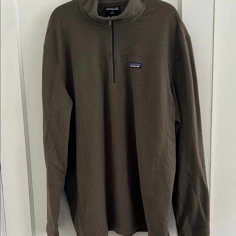 Patagonia Men's Olive Green Quarter-Zip Fleece Pullover